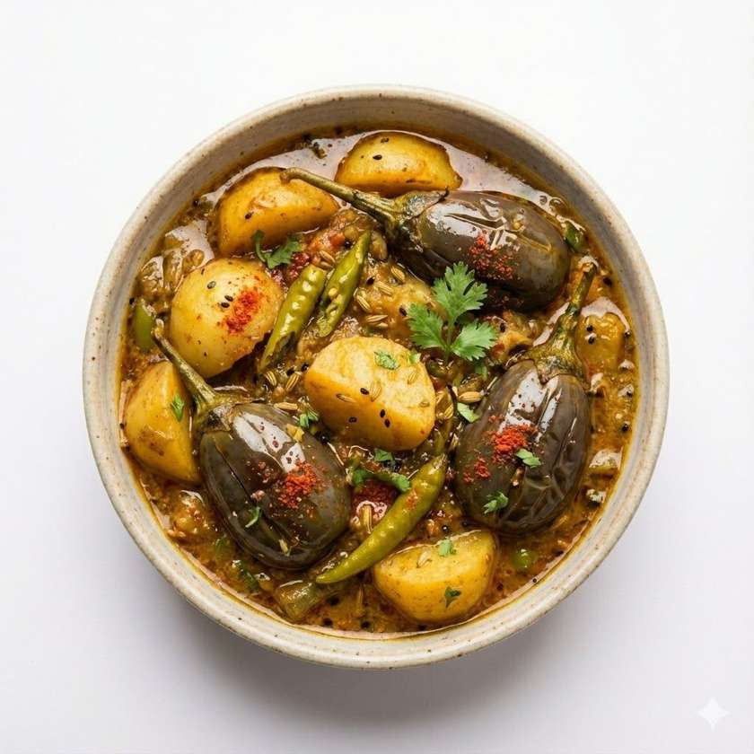 Achari Aloo Baingan