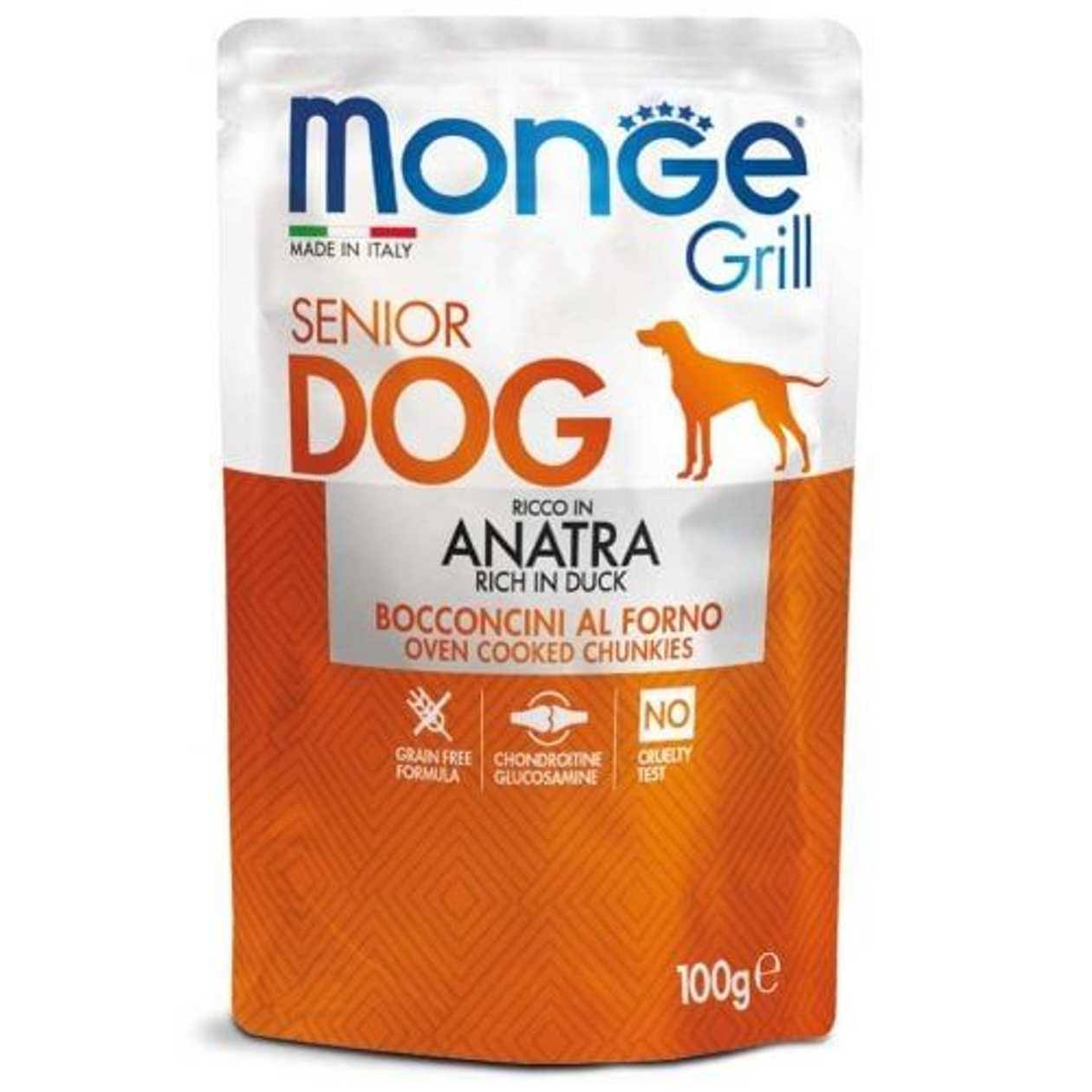 Monge Grill Pouch SENIOR Duck 100 g - konservi suņiem  -  [13185]