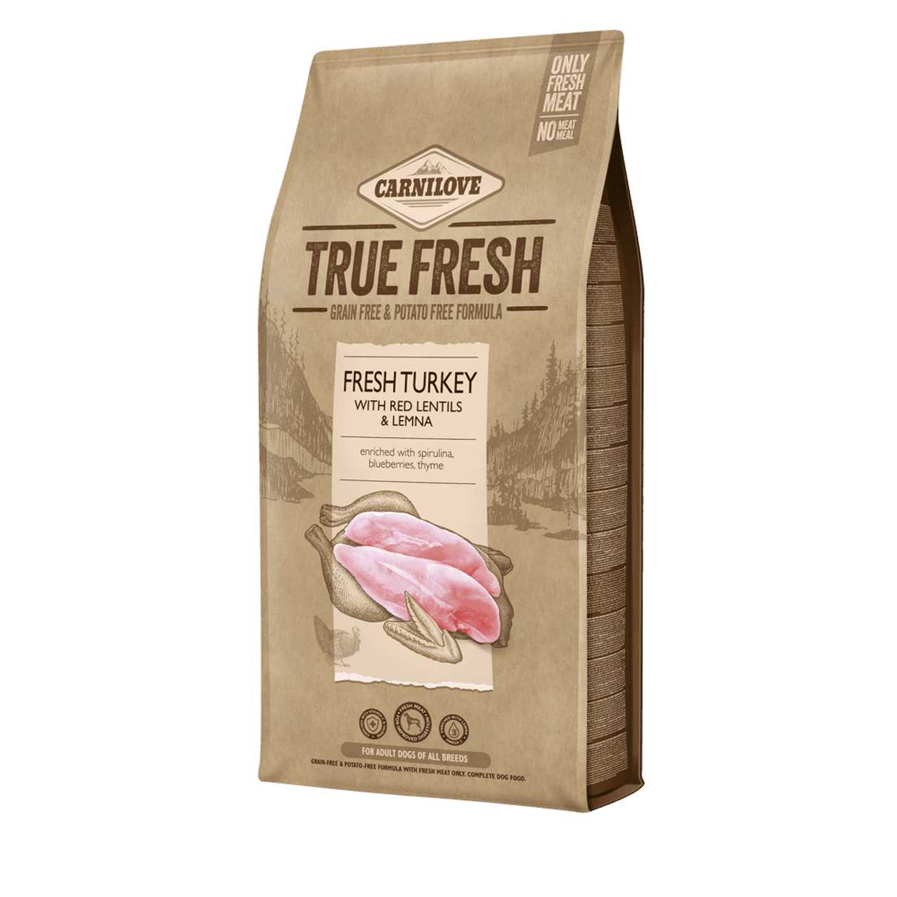 Carnilove True Fresh Turkey bezgraudu sausā barība suņiem Tītars, 11.4 kg  -  [45971]