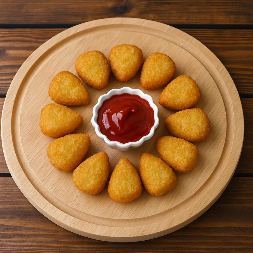 Chicken nuggets with ketchup