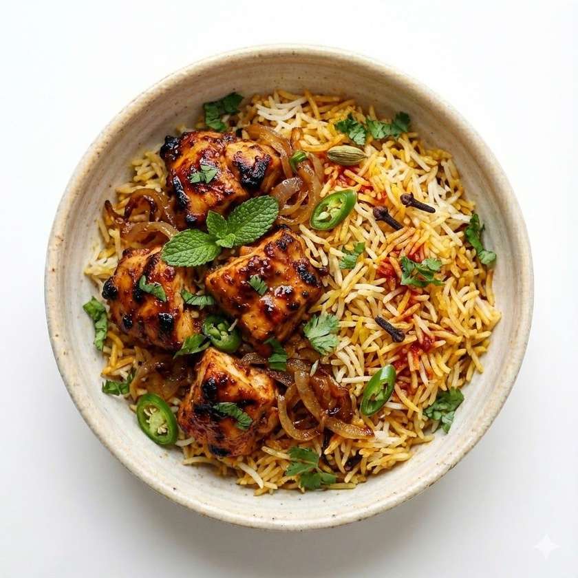 BBQ Chicken Tikka Biryani
