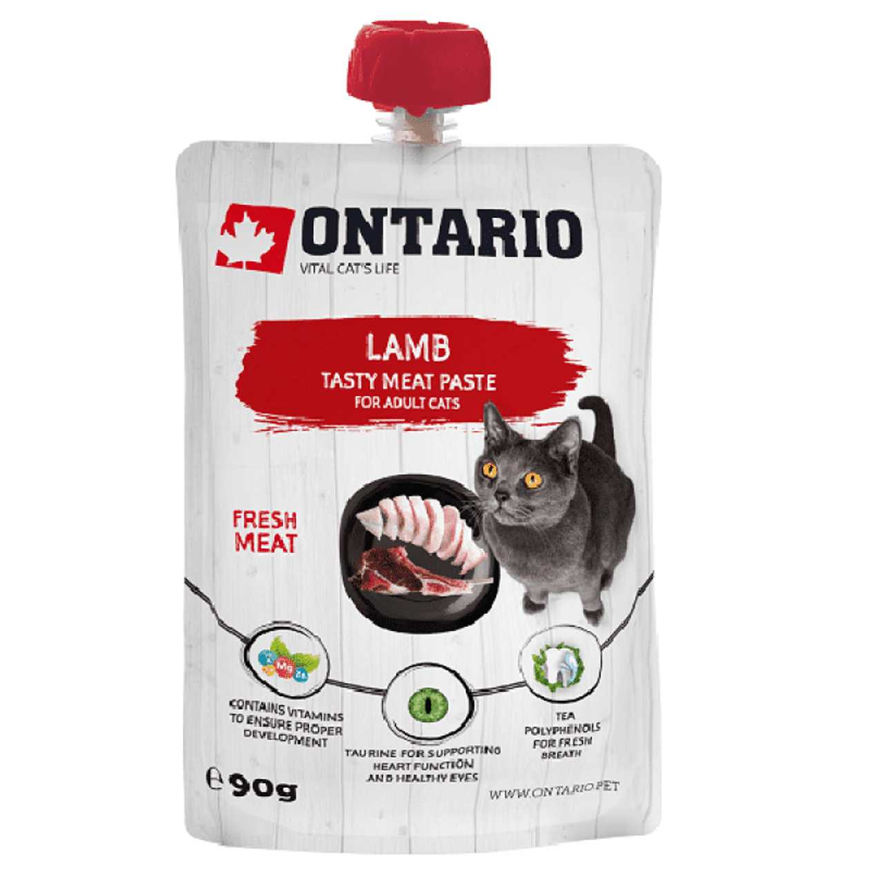 Ontario Gardums kaķiem Lamb Fresh Meat Paste, 90 g.  -  [01791]