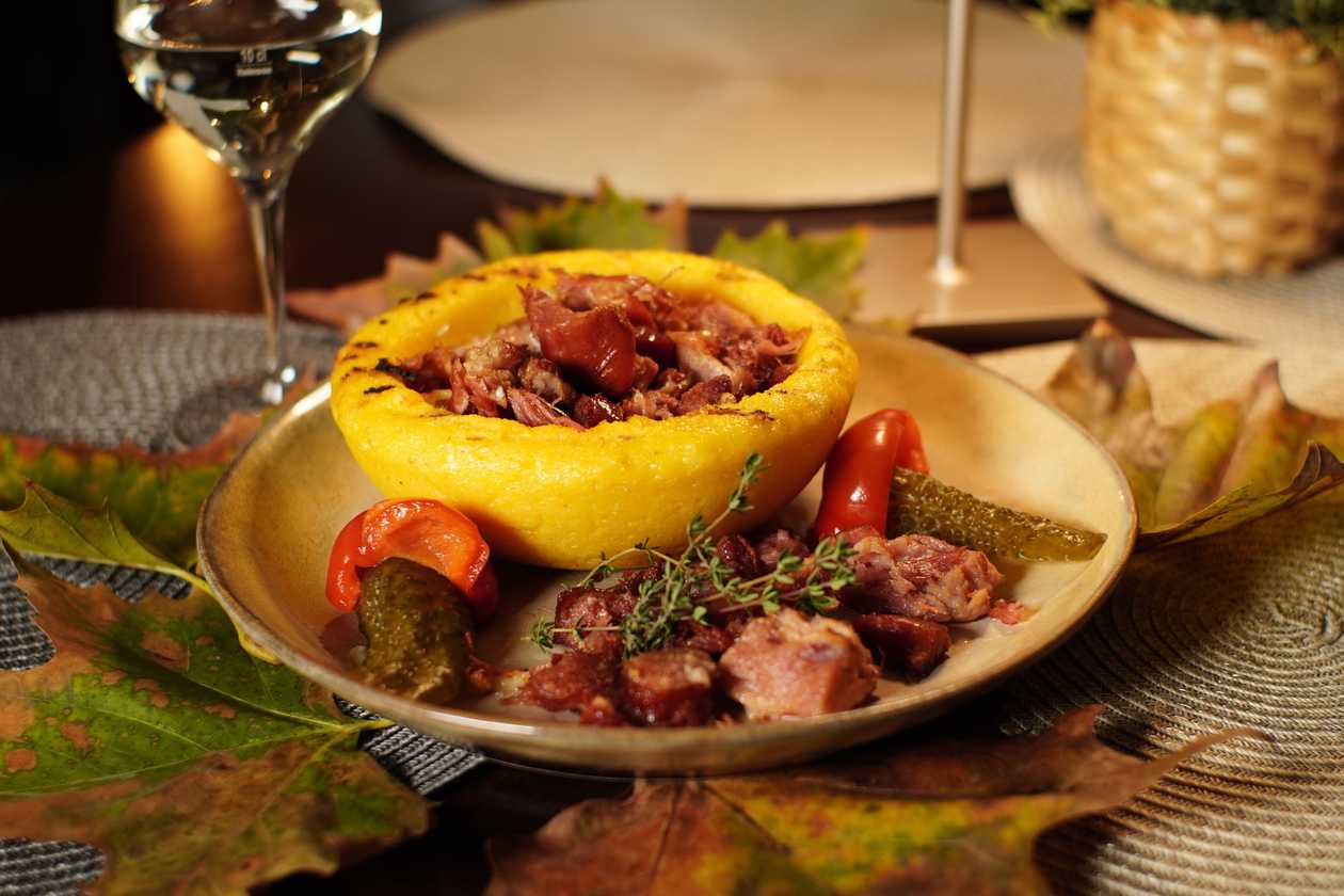 Pork Confit with Mămăligă