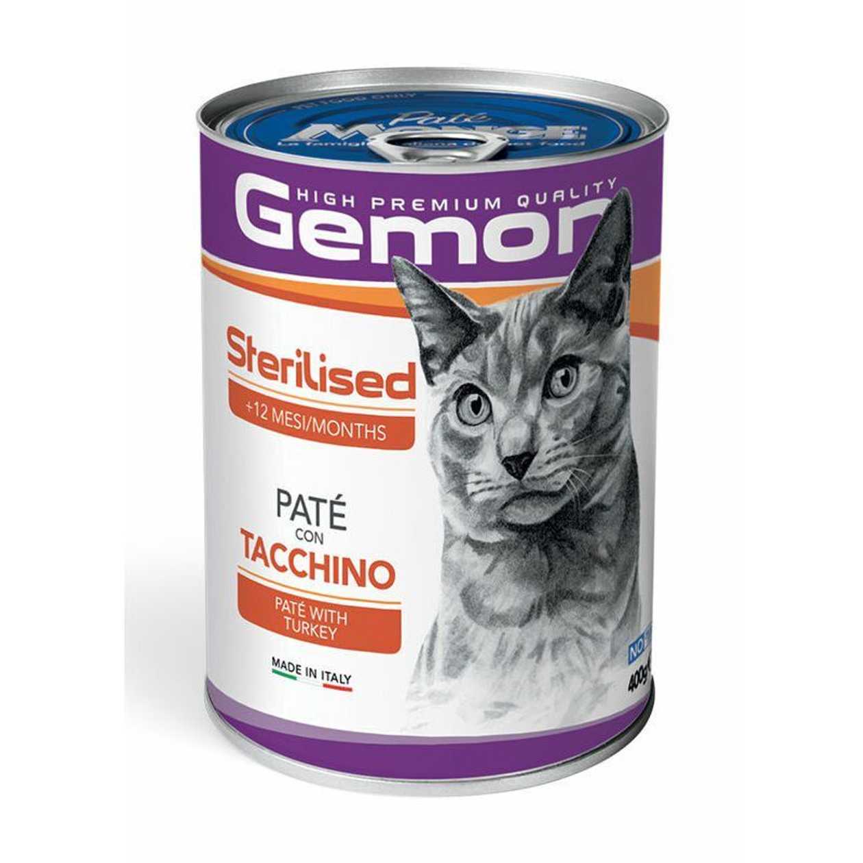 Gemon Wet Cat patee Sterilized with turkey 400 g - pastēte kaķiem`  -  [99954]