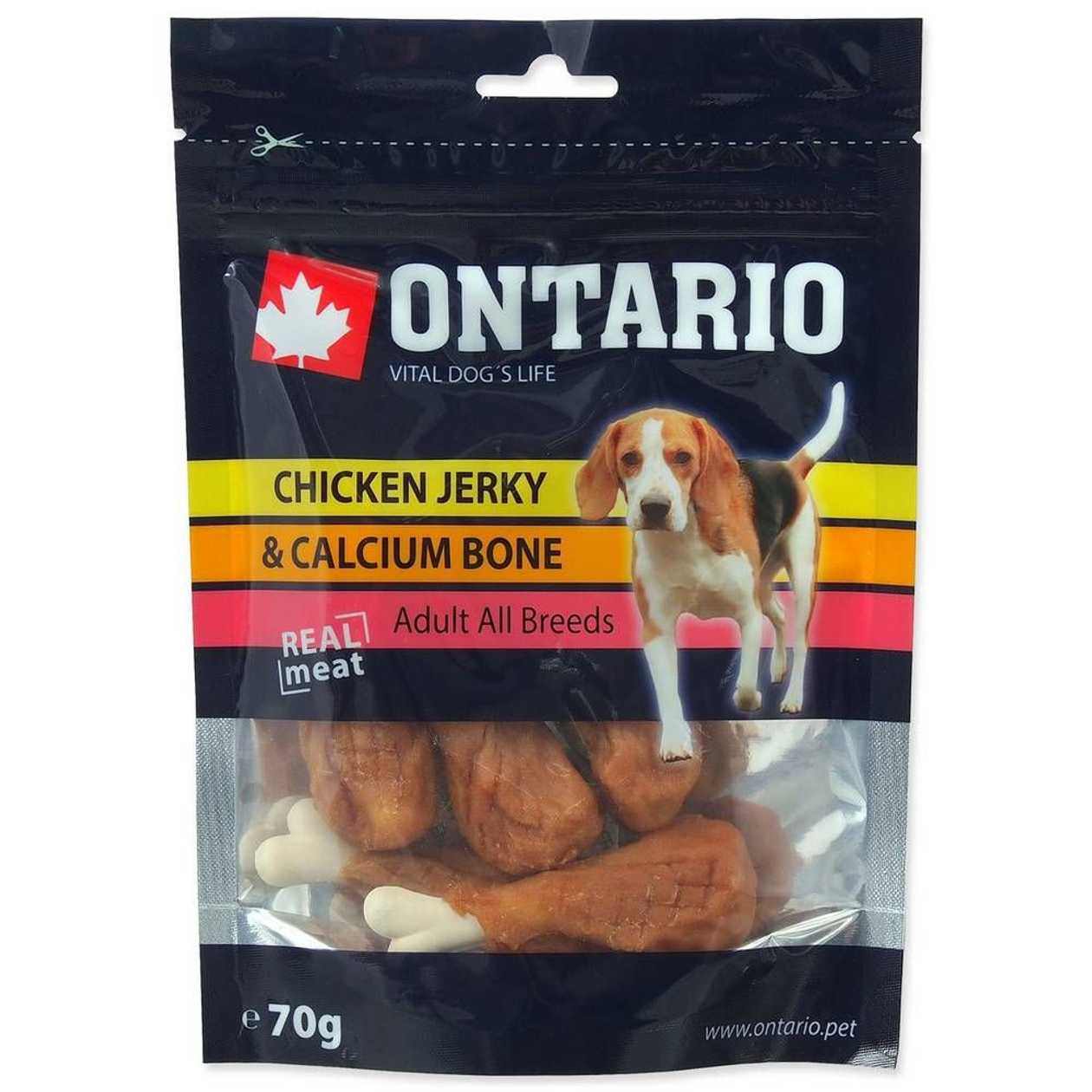 Ontario Gardums suņiem Chicken Jerky & Calcium Bone, 70g  -  [52874]