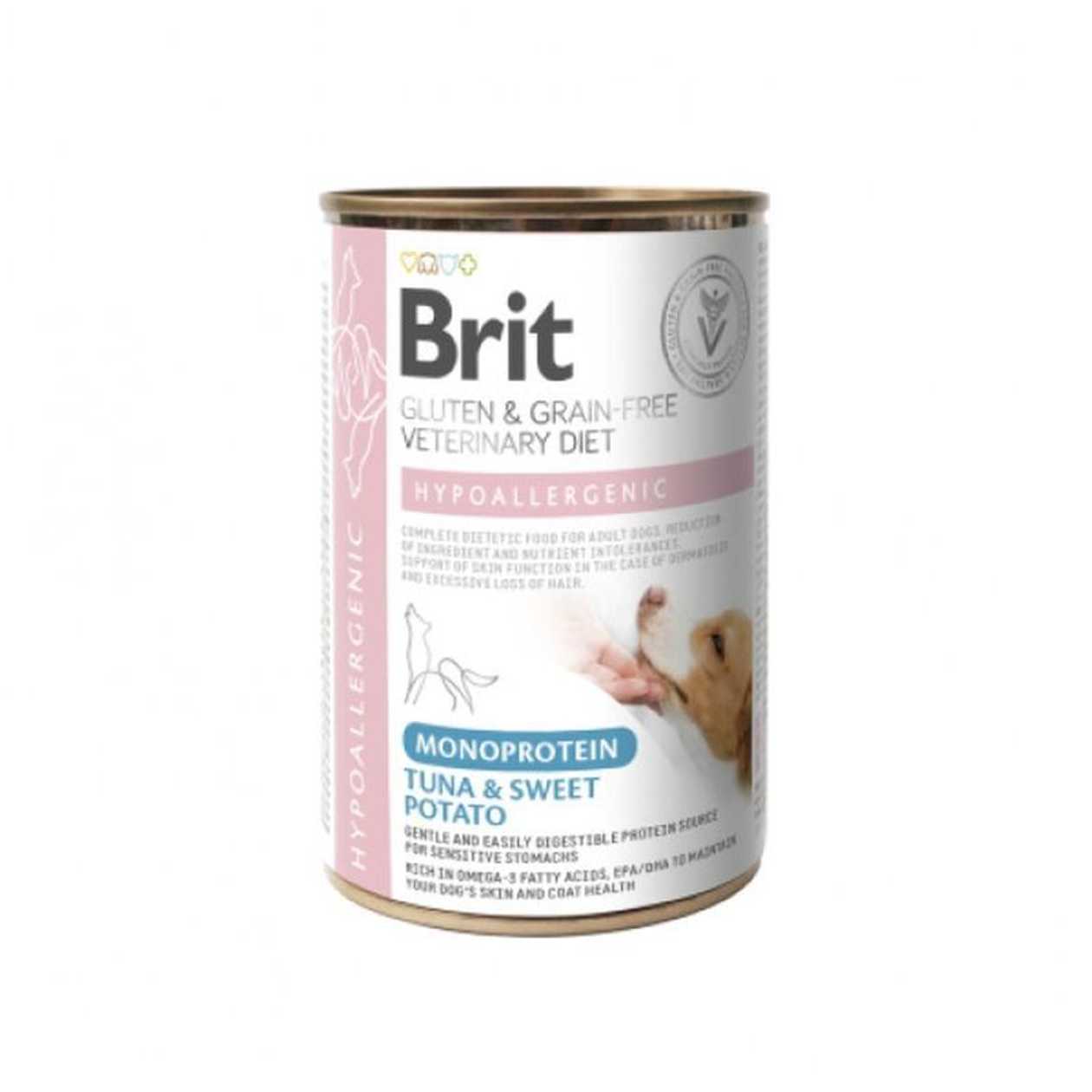 Brit Grain Free Veterinary Diets Hypoallergenic Monoprotein Tuna konservi bez graudaugiem, 400 g  -  [74223]