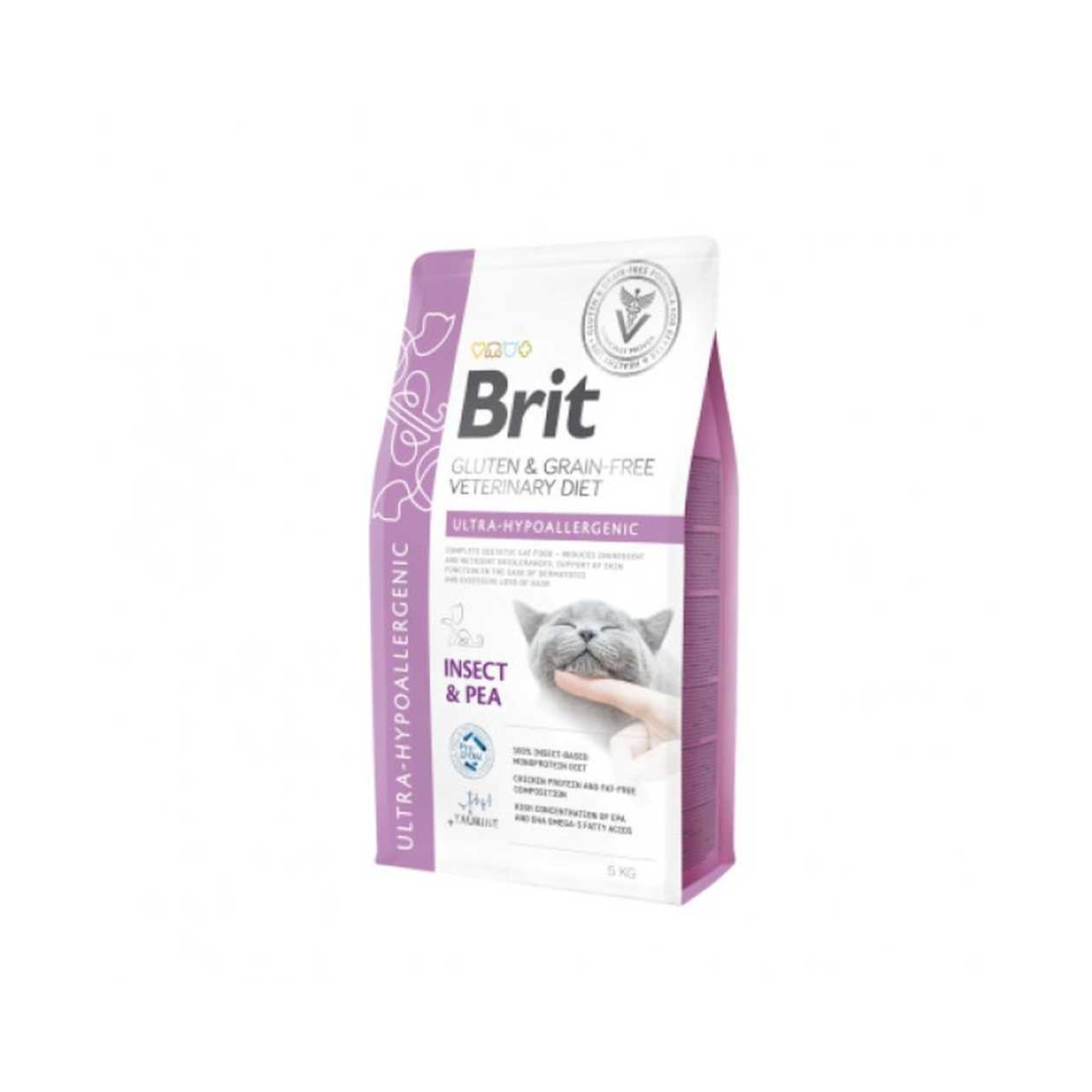 Brit Grain Free Veterinary Diets Cat Ultra-Hypoallergenic sausā kaķu barība bez graudaugiem, 2 kg  -  [59749]