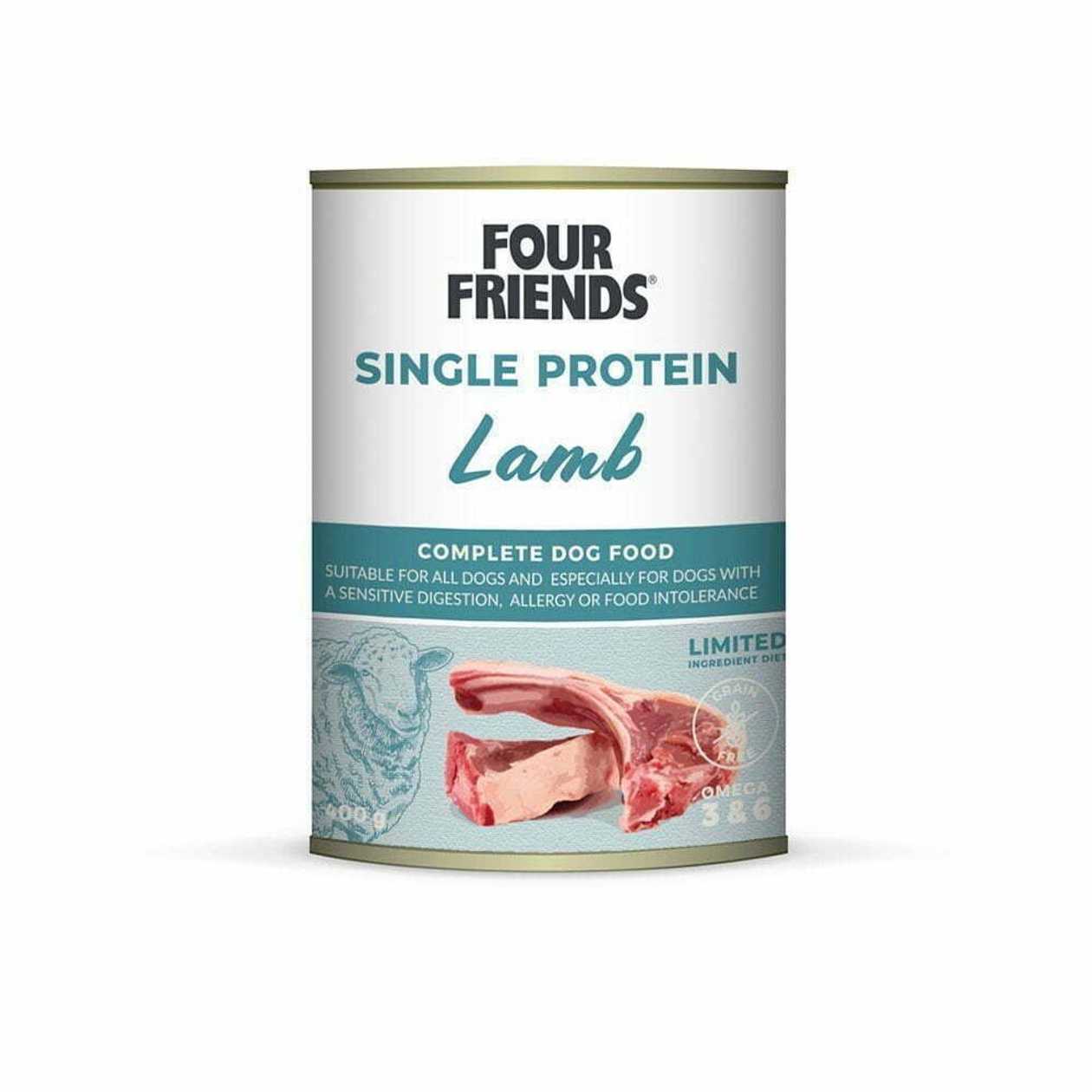 Four Friends Single Protein Lamb konservi suņiem ar jēra gaļu, 400 g  -  [30124]