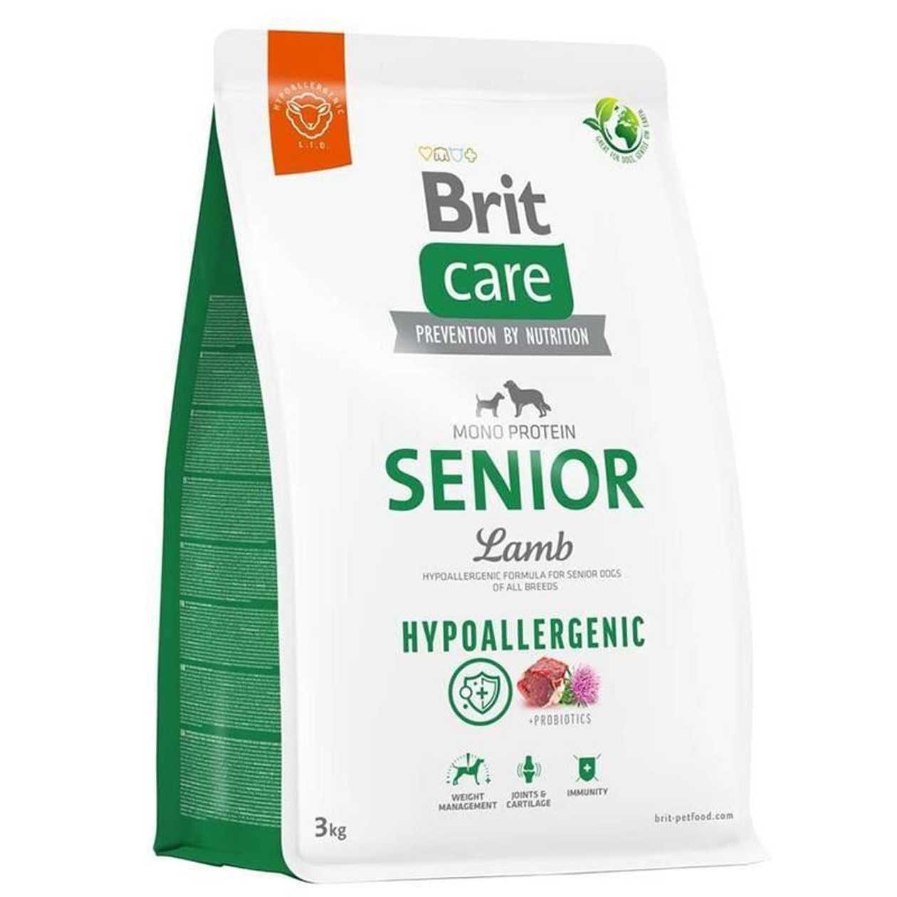 Brit Care Hypoallergenic Senior Lamb & Rice sausā barība suņiem Jērs, rīsi, 3 kg  -  [66174]