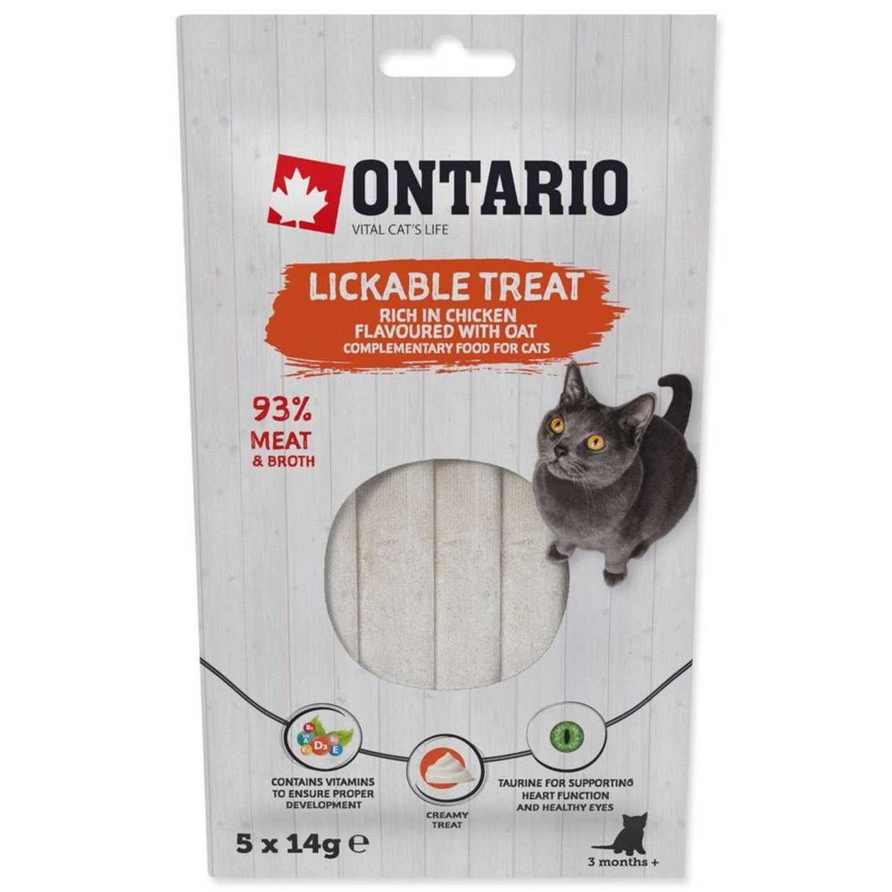 Ontario Gardums kaķiem Lickable Treats Chicken Flavoured with Oat, 5 x 14 g  -  [42206]