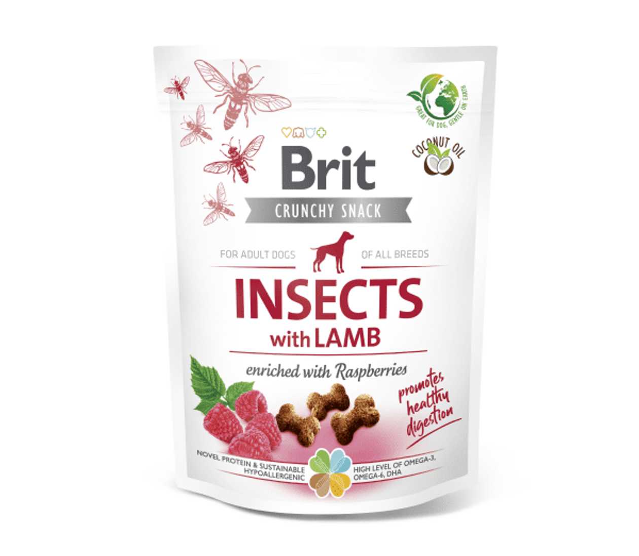 Brit Care Crunchy Cracker Insects with Lamb gardumi suņiem 200 g  -  [51477]