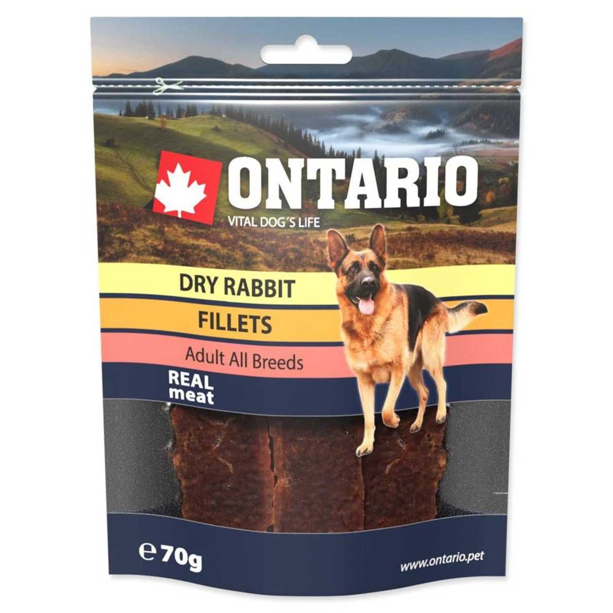 Ontario Gardums suņiem Dry Rabbit Fillet, 70 g  -  [76399]