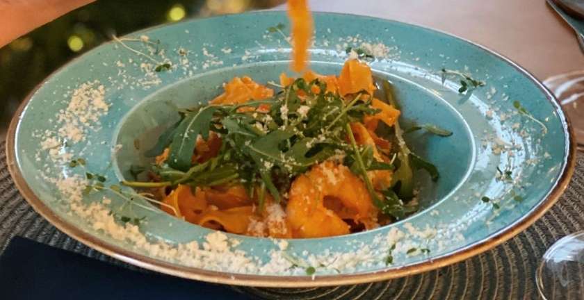 Феттуччині з креветками