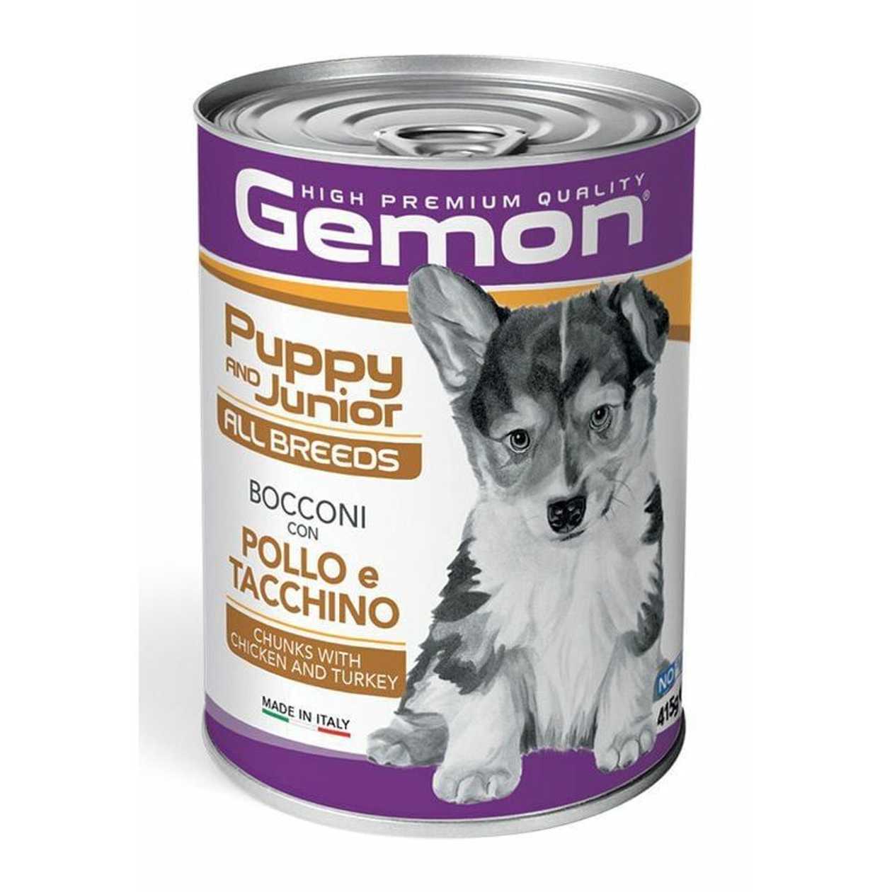 Gemon Dog chunkies Junior with chicken & turkey 0.415kg - konservi suņiem  -  [87866]