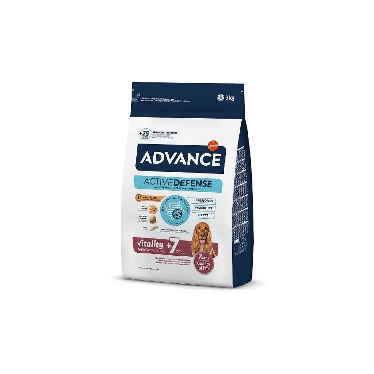Advance Dog Medium Senior 3.0 kg - Vidējo Šķirņu Vecaķiem Suņiem (Vista Ar Risiem)  -  [50444]