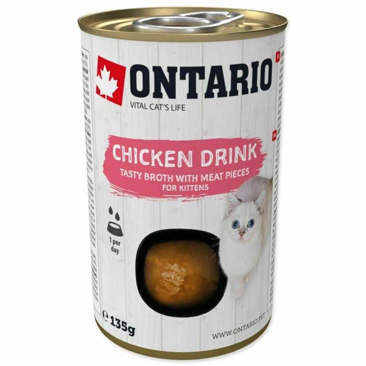 Ontario Konservi kaķēniem Drink Kitten Chicken, 135 g  -  [01517]