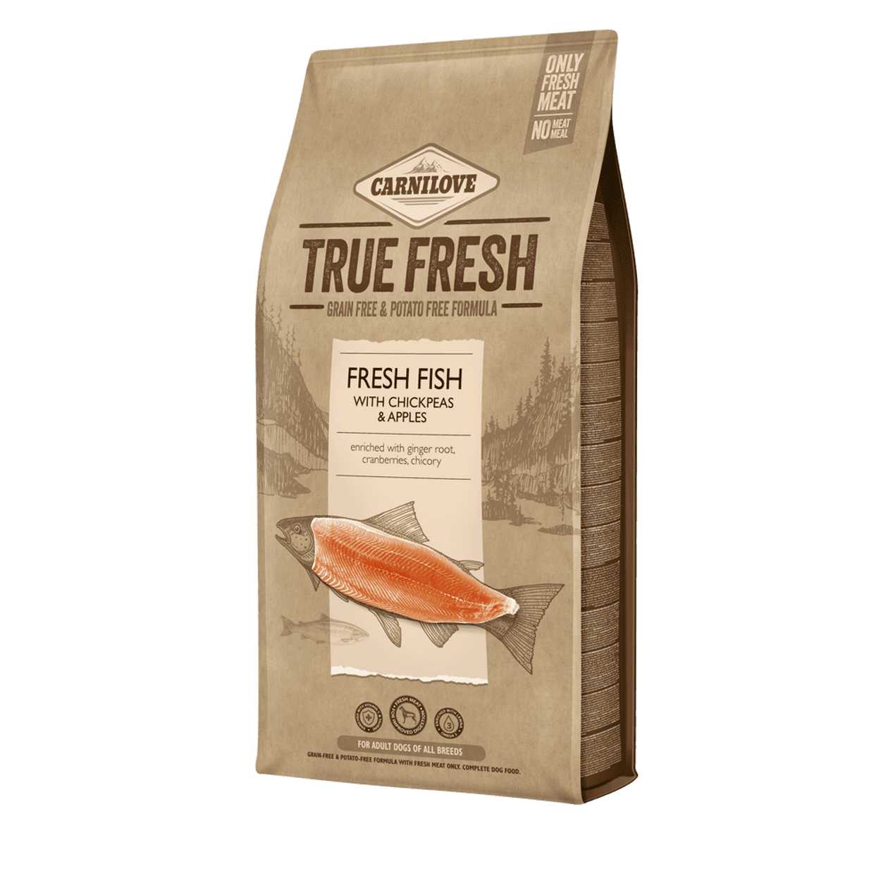 Carnilove True Fresh Fish bezgraudu sausā barība suņiem Zivis, 11.4 kg  -  [46015]