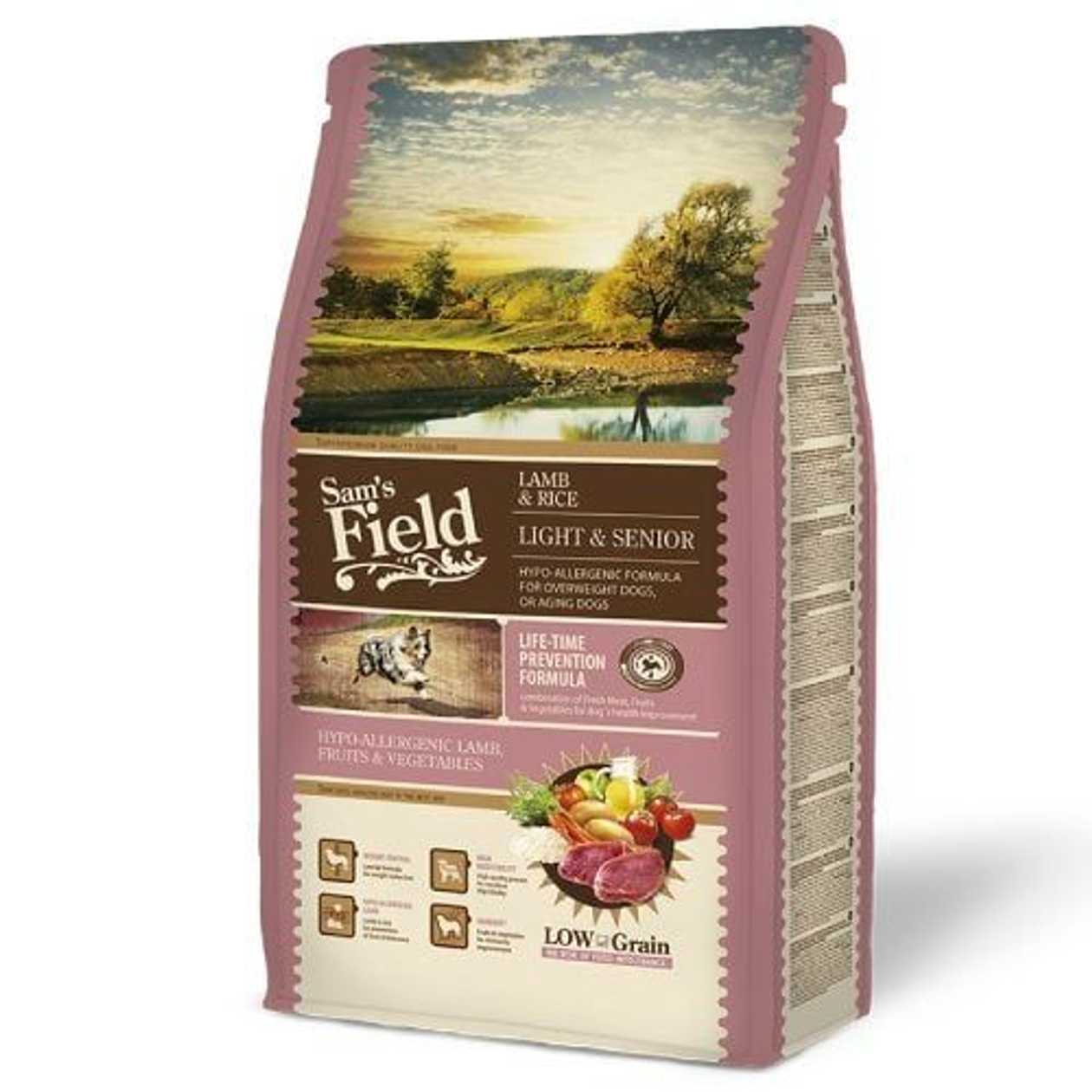 Sam's Field Dog LIGHT SENIOR Lamb Rice sausā barība suņiem Jērs Sams Field, 13 kg  -  [44343]
