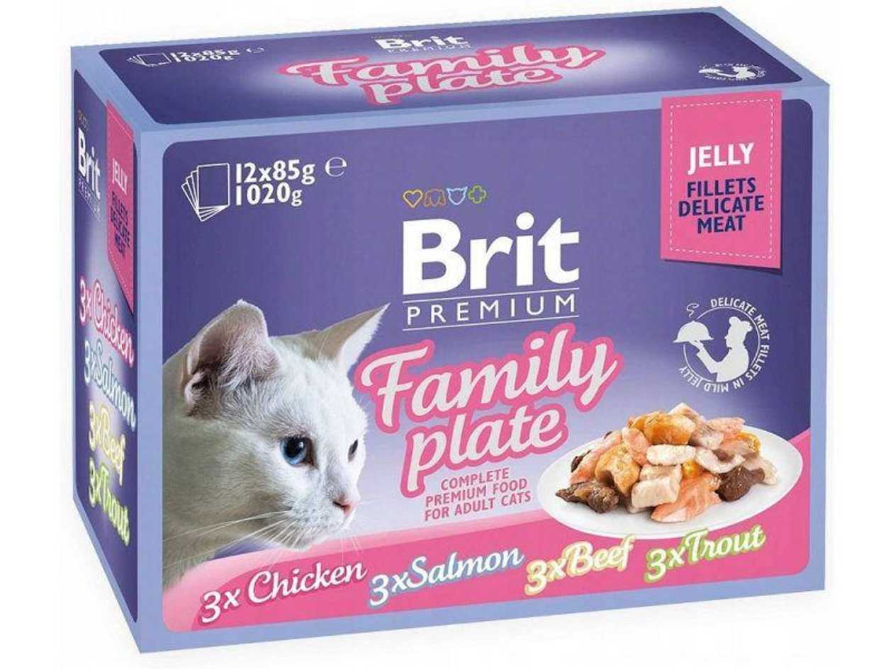 Brit Care Cat Delicate Pouch Fillets in Jelly Family Plate 1020 g (12x85 g)  -  [70706]