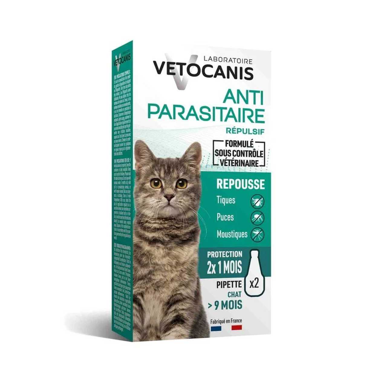 Vetocanis dabīgi pretinsektu repelenti pilieni kaķiem 2x1.2ml  -  [06160]