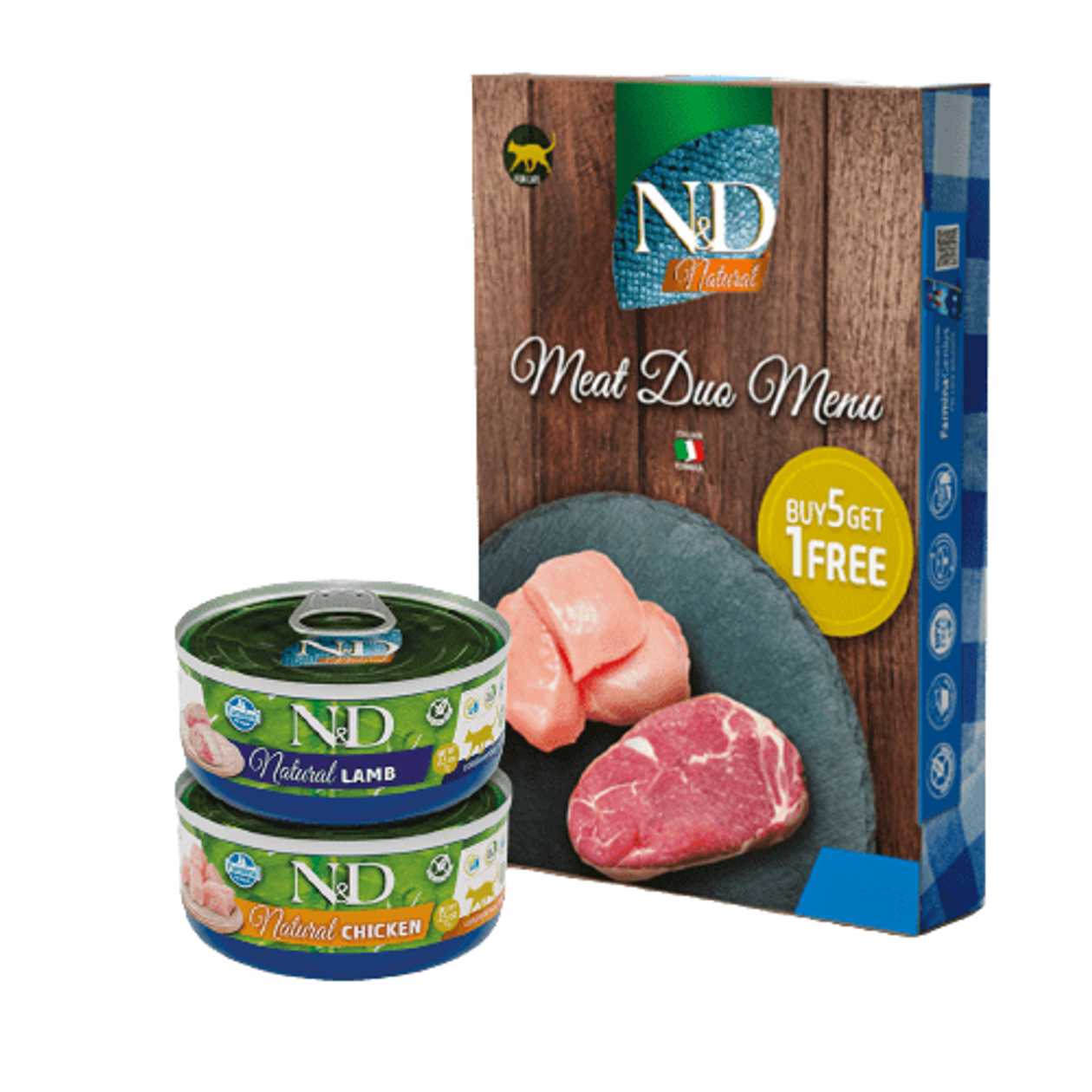 Farmina N&D Cat Natural Meat Duo Menu  6x70g  -  [06749]