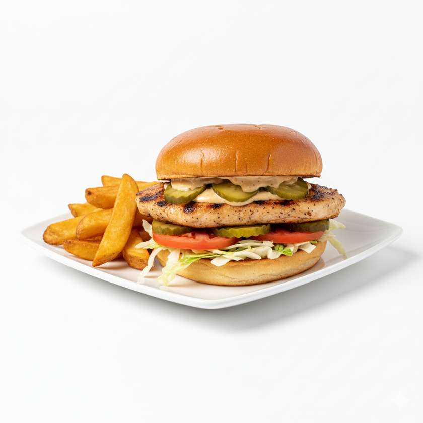 Chicken steak burger