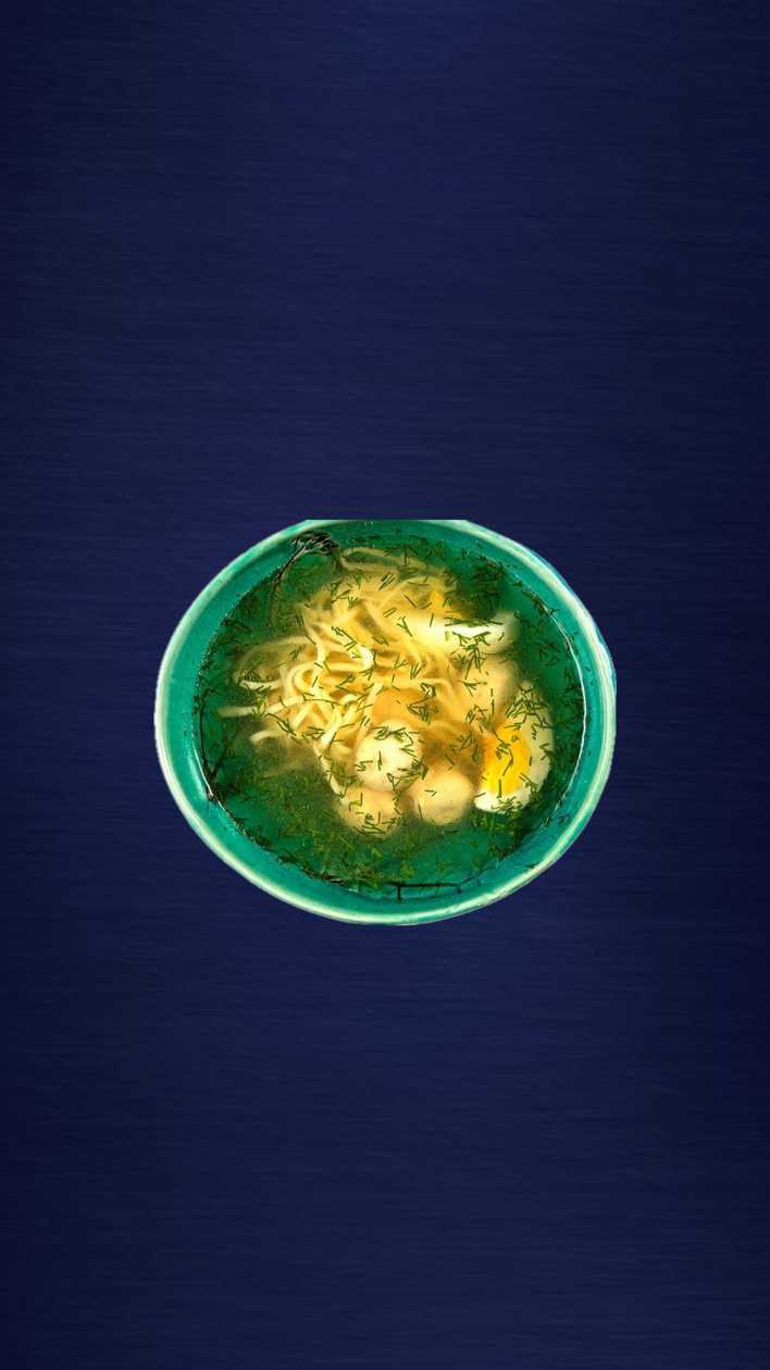 Broth with noodles and palpette