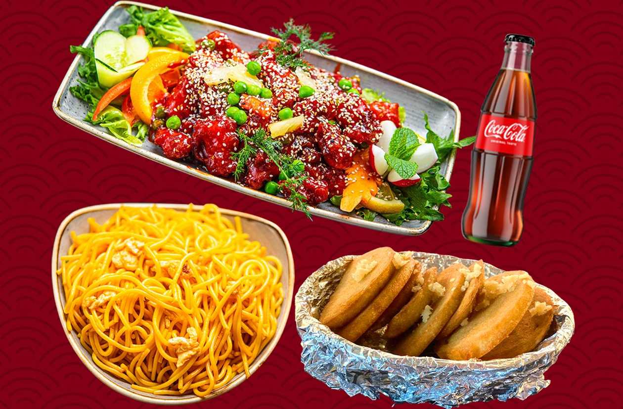 Honey Magic Combo - Chicken + Egg Noodles + Garlic Bread + Coca Cola