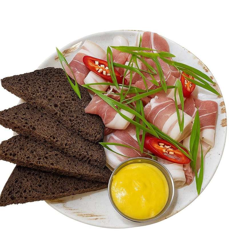 Ukrainian lard with a slit