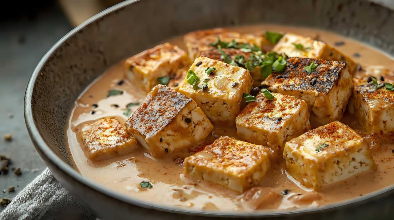 Tofu w sosie maślano-czosnkowym