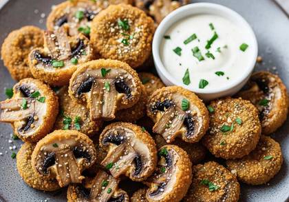 Ciuperci pane cu sos remoulade