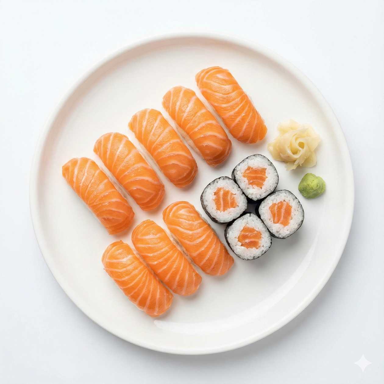 S10. 8 lososové nigiri + 4 lososové maki
