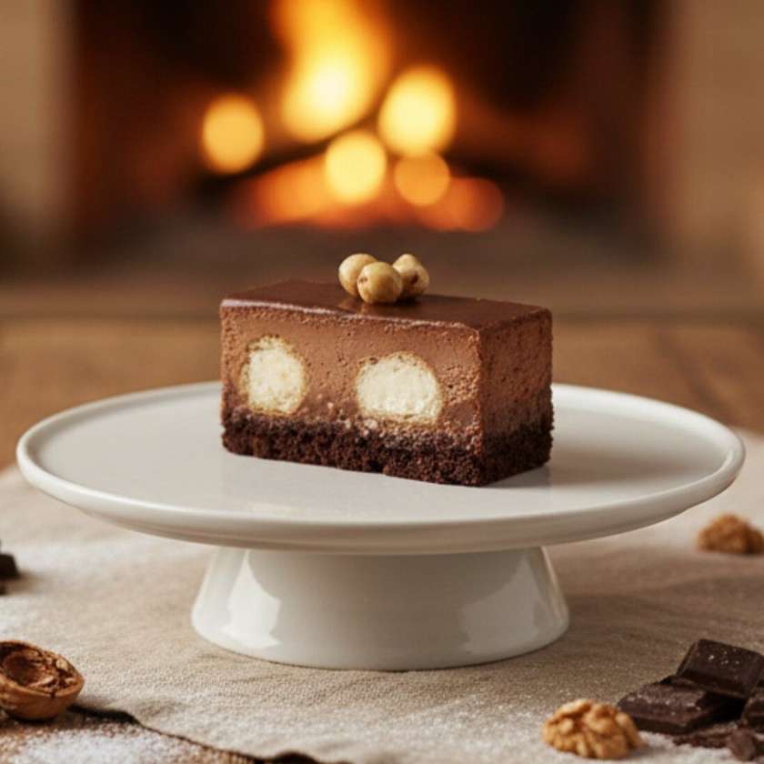 Prăjitură cu profiterol și ciocolată