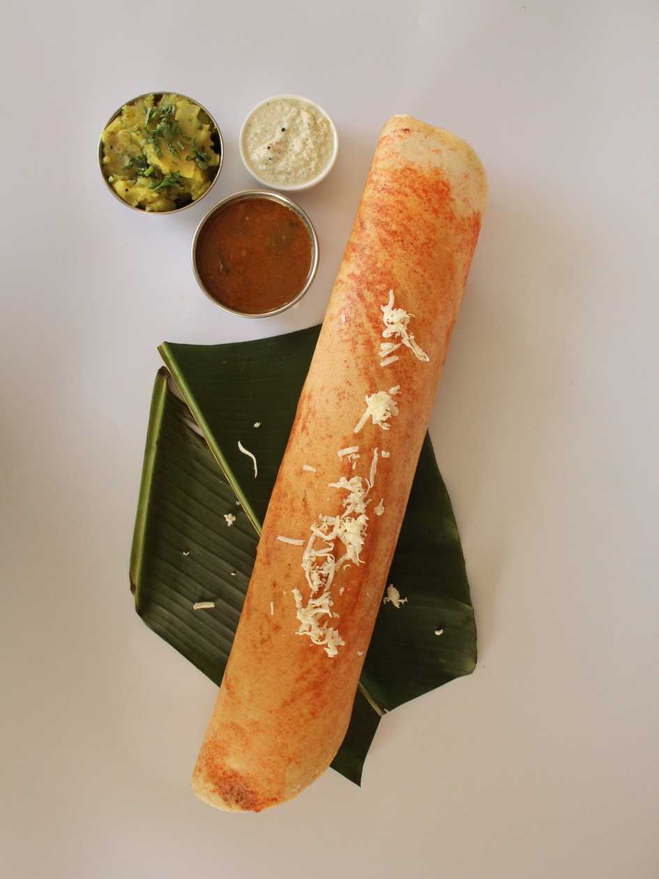 Garlic Cheese Masala Paper Dosa