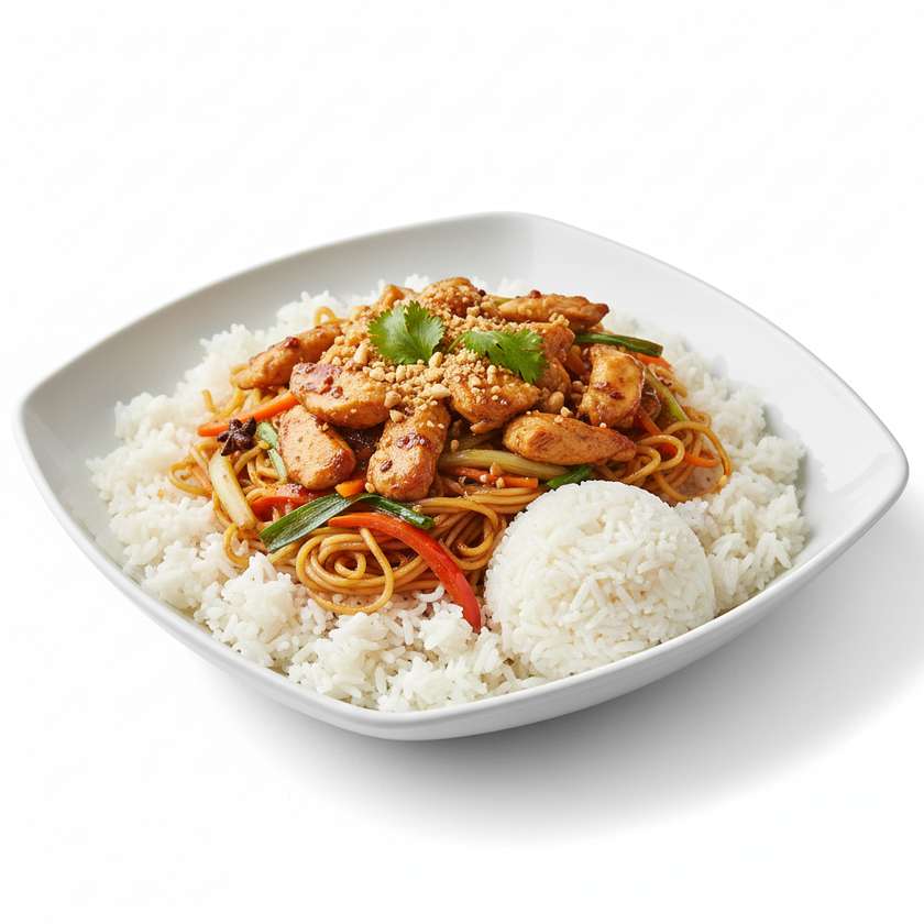 M8.Kuřecí nudličky pěti vůní s rýží