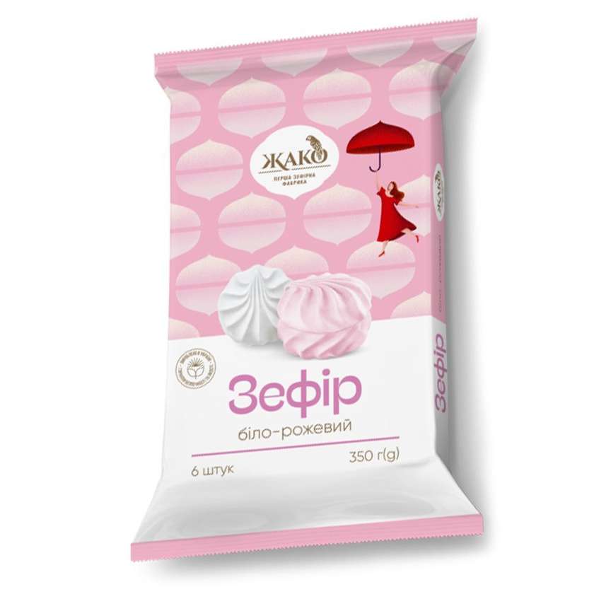 Zefir biało-różowy Żako - 1 opak. (350g.)