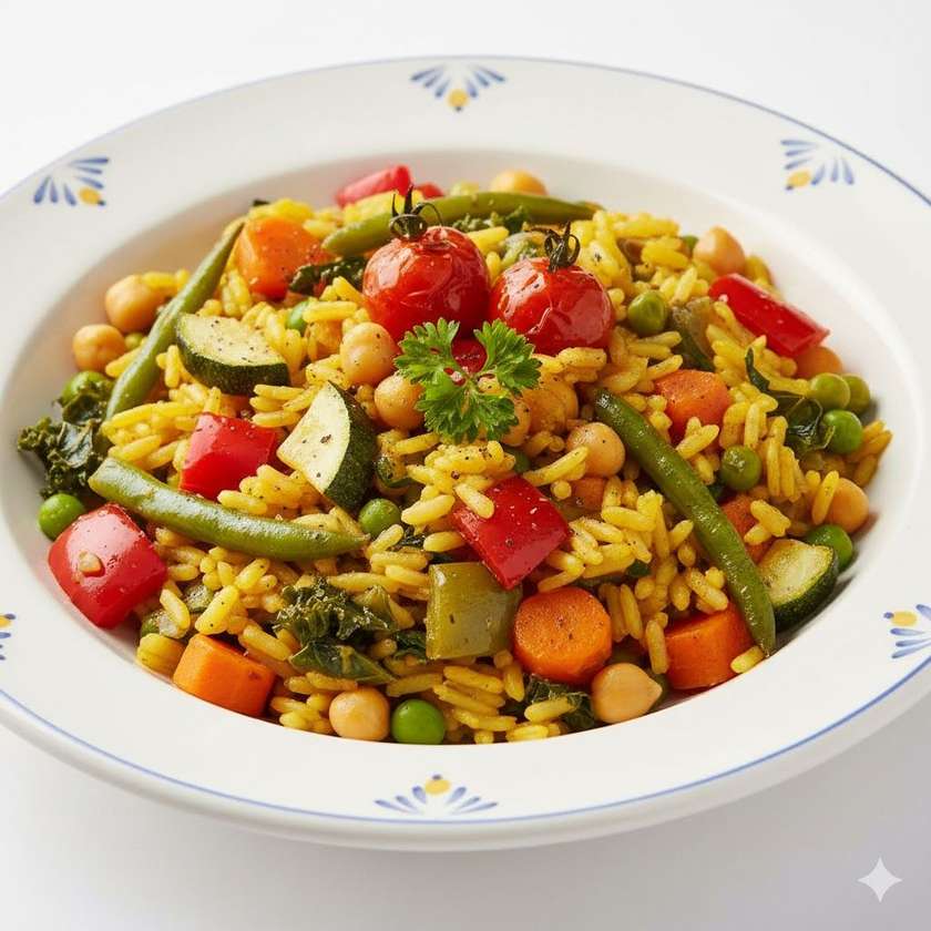 Zeleninová směs na budhistický způsob s rýží