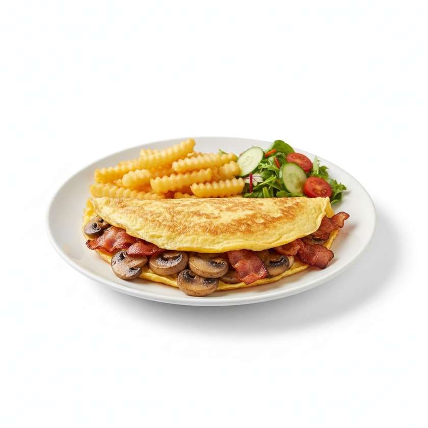 Mushrooms and Bacon Omelette