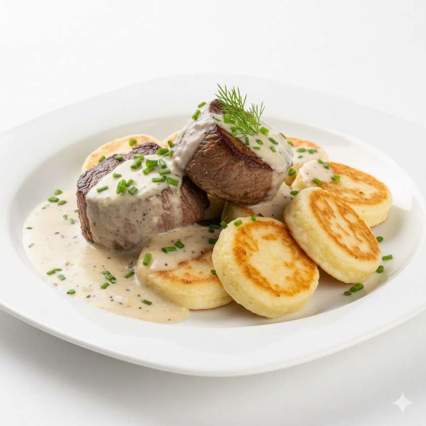 140/150g Boiled Beef in Creamy – Vegetable with Dumplings