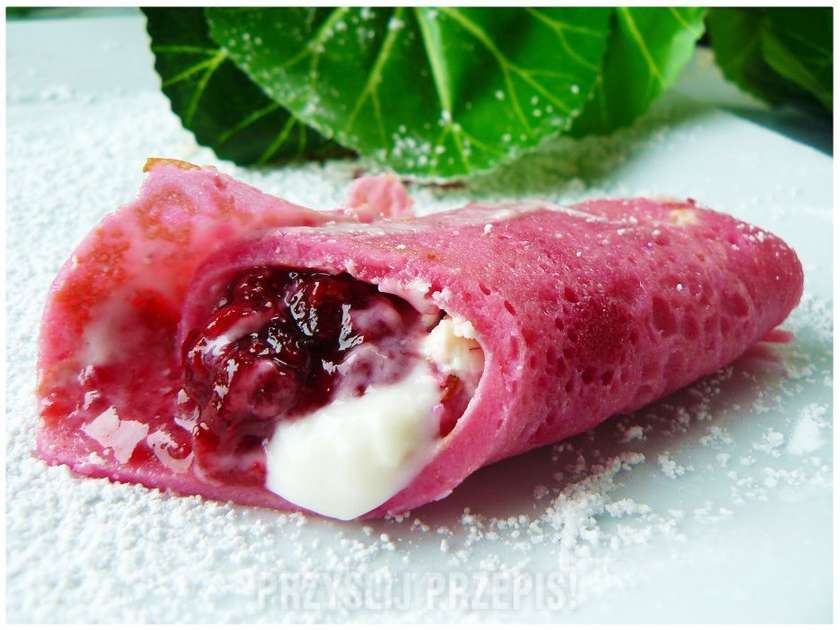 Naleśniki z maliną i mascarpone - 3 szt. (na gorąco)