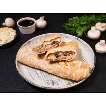 Lawasz z kurczakiem, pieczarkami teriyaki z serem - 1 szt. (na gorąco)