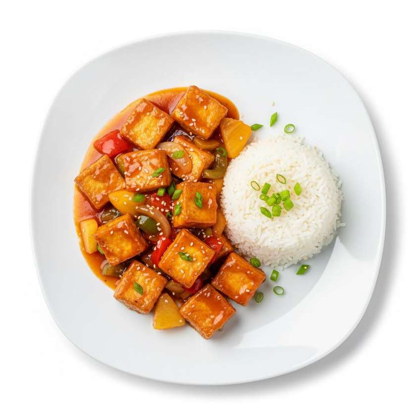 Tofu ve sladkokyselé omáčce s rýží