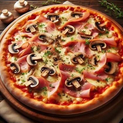 Pizza prosciutto e funghi