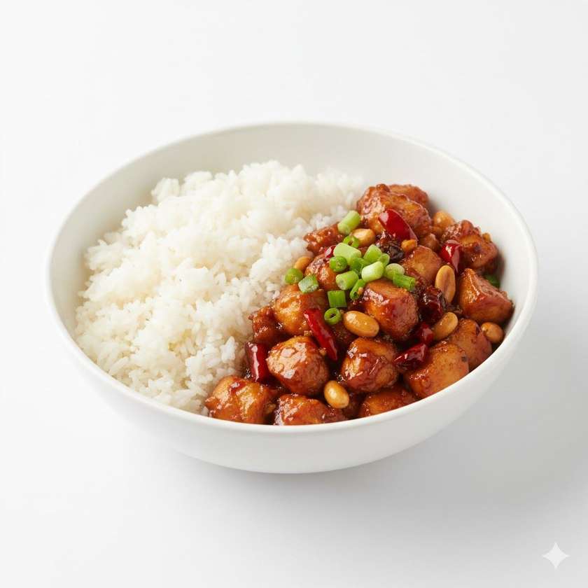 M1a.Kuřecí maso kung-pao speciál s rýží