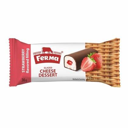 Batonnik twarogowy Ferma o smaku truskawkowym - 1 szt.
