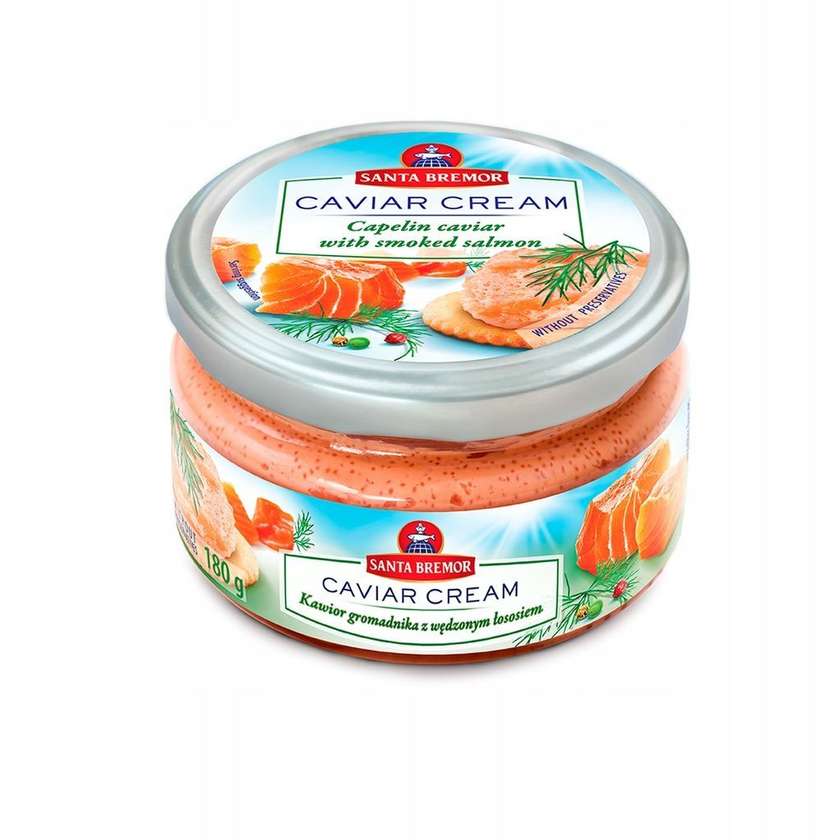 Pasta z kawioru SANTA BREMOR z wędzonym łososiem - 180g.