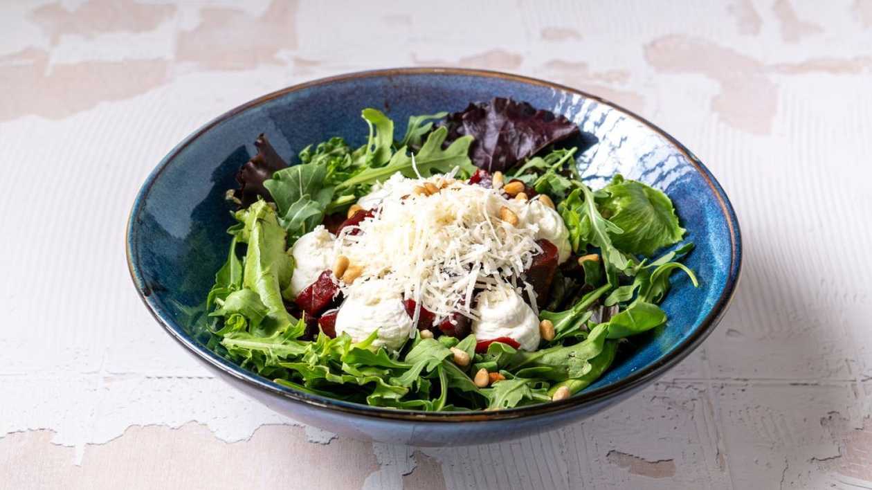 Beetroot Salad with Feta Cheese and Pine Nuts