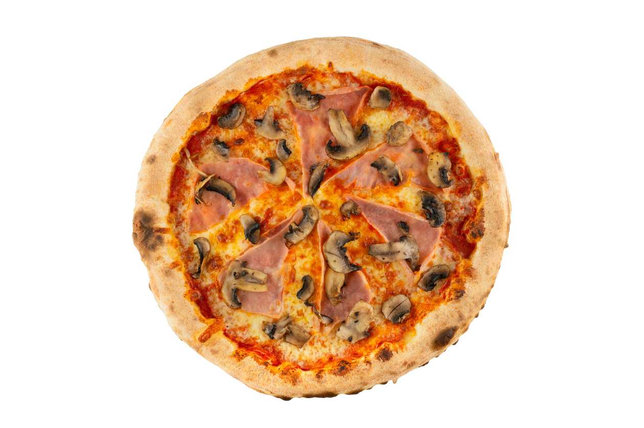 Pizza prosciutto e fungi