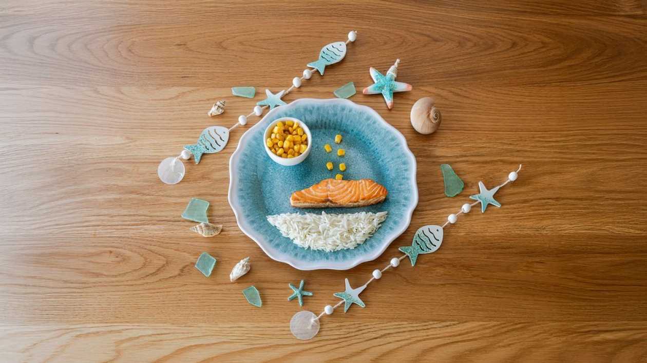 Poached Salmon with Rice