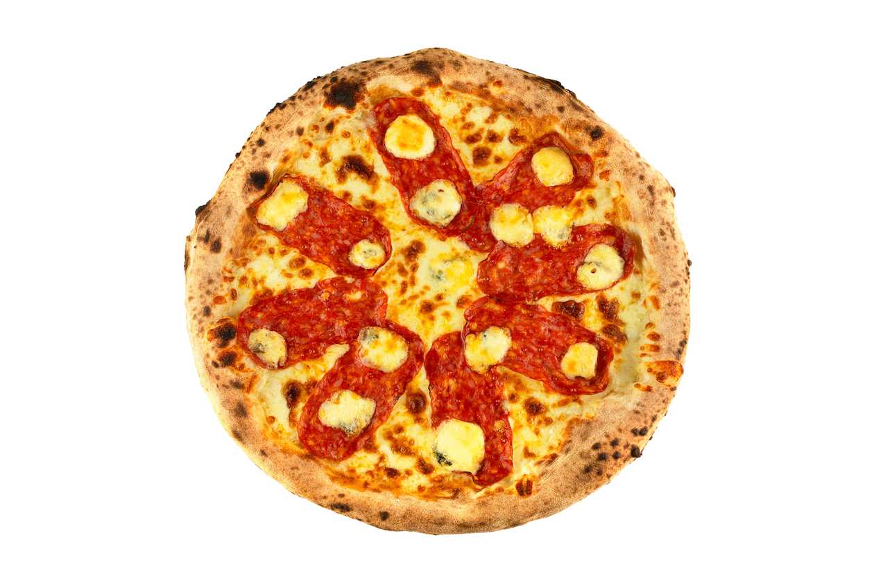 Pizza diavola e gorgonzola